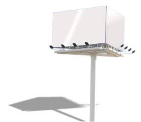 boceto realista infografía de monoposte de tres caras